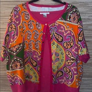 Peter Nygard Two Piece Shirt and Sweater Set